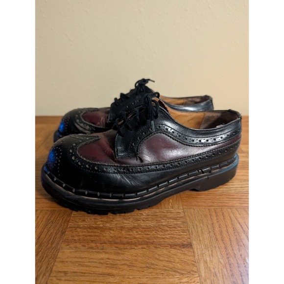 Gripfast Steel Toe American Brogue Oxblood Black Wingtip Size UK 35 US Womens 5 - Picture 1 of 5